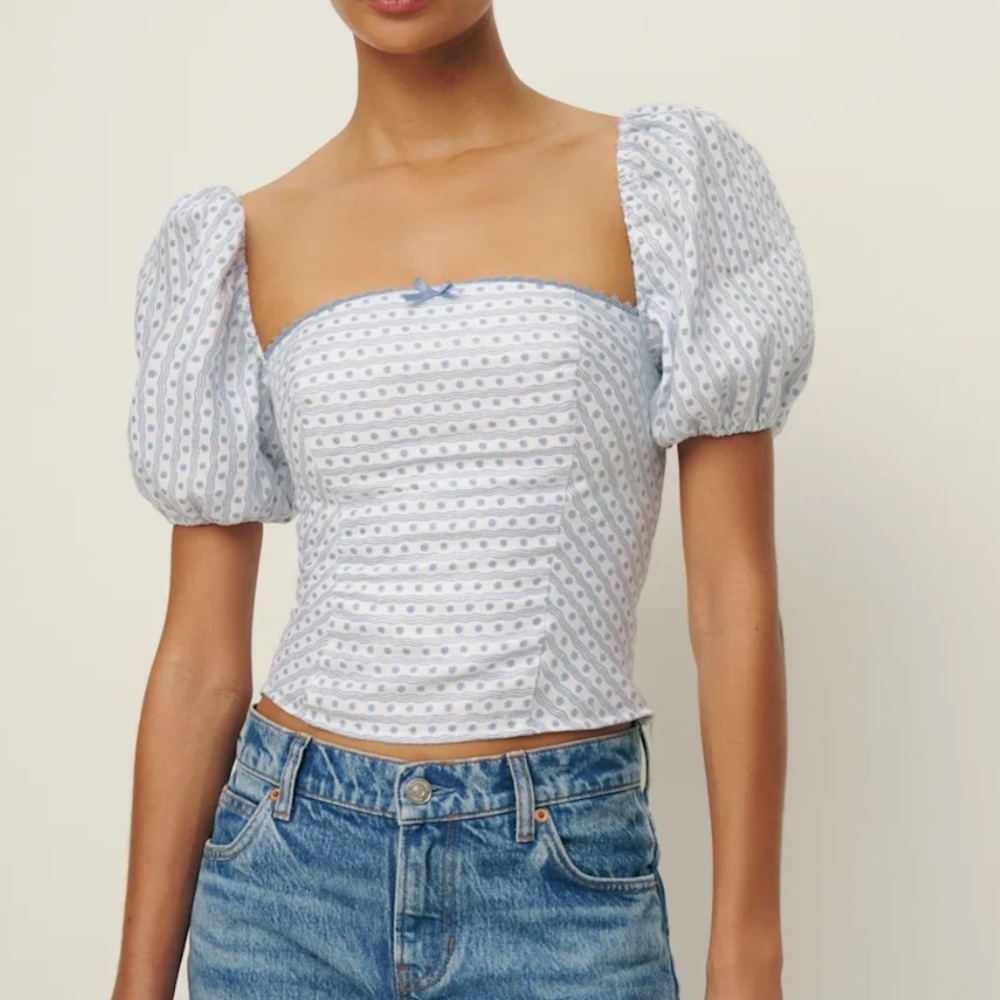 Reformation Marella Linen Top